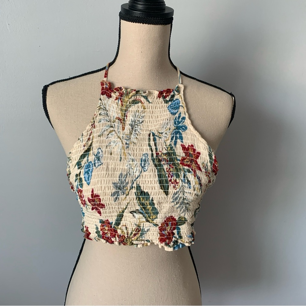 Love Tree Floral Crop Top - Hippie Festival Size - Large - Juniors